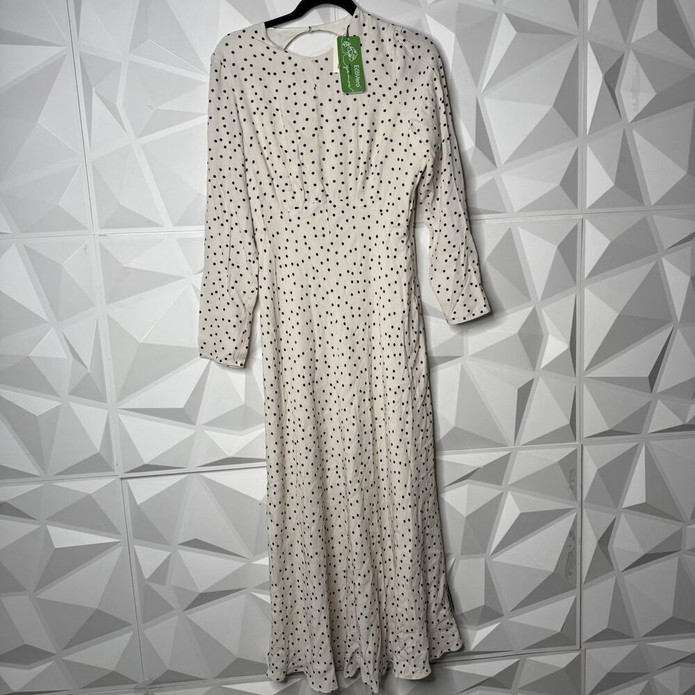 Ro & Zo Polka Dot Tie Back Midi Dress 8